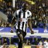 Newcastle United's Ba celebrates his second goal against Everton during their English Premier League soccer match in Liverpool