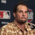 San Francisco Giants pitcher Ryan Vogelsong talks with the media during a news conference in Detroit, Michigan