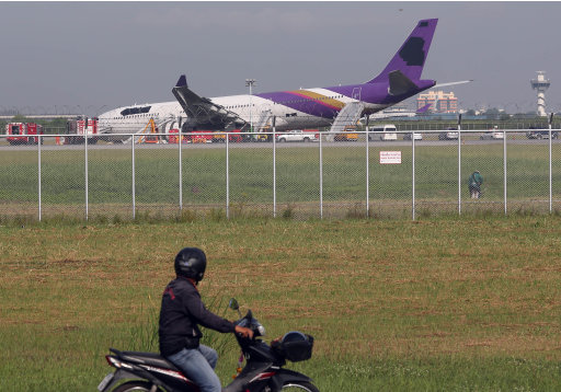 Thai Airways skids off runway; 13 passengers hurt