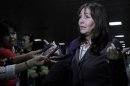 Mariela Castro, head of Cuba's National Center for Sex Education and daughter of Cuba's President Raul Castro, talks to the media during the 6th Congress on Sex Education, Orientation and Therapy in Havana