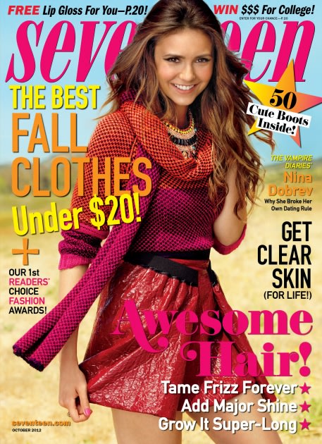 Nina Dobrev on the October 2012 cover of Seventeen magazine -- Seventeen