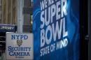 An NYPD Security camera sign is posted along Superbowl Blvd. ahead of Super Bowl XLVIII in New York