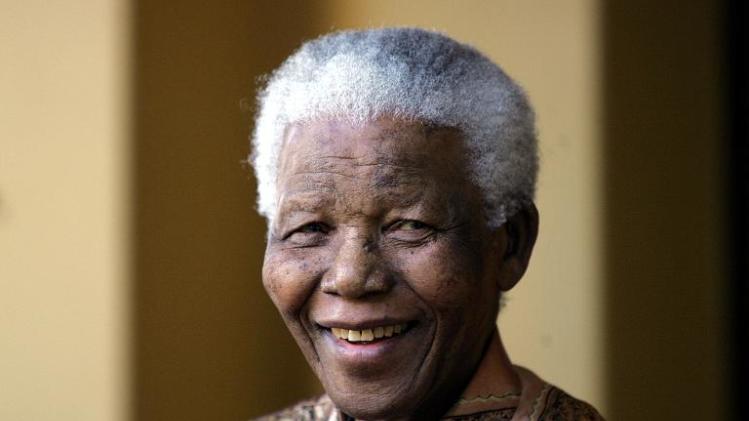 A file photo taken on June 14, 2005 shows former South African President Nelson Mandela giving a press conference in Johannesburg