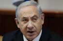 Israel's Prime Minister Benjamin Netanyahu speaks as he chairs the weekly cabinet meeting in Jerusalem