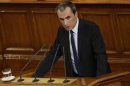 Bulgarian newly-elected Prime Minister Oresharski speaks during debates in the parliament in Sofia