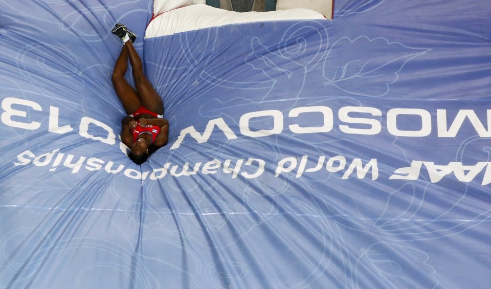 Silva of Cuba competes during the women's pole vault final at the IAAF World Athletics Championships in Moscow
