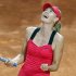 Maria Sharapova of Russia celebrates after defeating Li Na of China in their final match at the Rome Masters tennis tournament