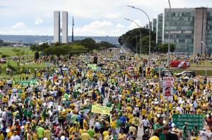 Opponents of the Brazilian government take part in …
