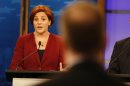 Christine Quinn speaks during the final Democratic party New York City mayoral debate one week before the primary election in New York
