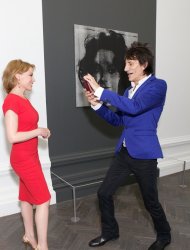 Kylie Minogue and Ronnie Wood visited a new art exhibition in London