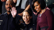 Fort Hood Hero Says Obama 'Betrayed' Her, Other Victims Ap_michelle_obama_kimberly_munley_nt_130211_wmain