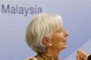 IMF Managing Director Christine Lagarde speaks during a news conference in Kuala Lumpur