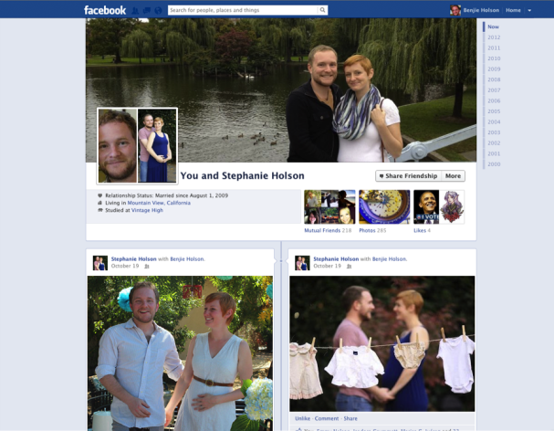 The new Friendship pages have shown up, unasked, for users who are 'Married' or 'In Relationships'  (Image: Facebook)