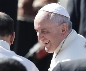 Pope Francis smiles as he chats with Philippine President …
