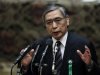 The Japan government's nominee for BOJ governor Kuroda delivers a speech at a hearings session at the lower house of the parliament in Tokyo