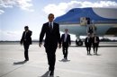 U.S. President Barack Obama arrives at JFK Airport in New York