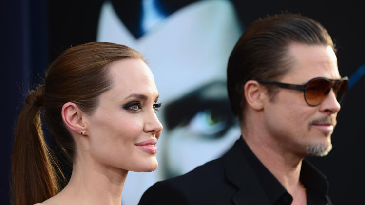 Angelina Jolie and Brad Pitt, seen at the premiere of Disney&#39;s &#39;Maleficent&#39;, in Hollywood, California, on May 28, 2014