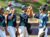CORRECTS DATE - UNC Wilmington players celebrate the 9-5 win over Army in an NCAA college baseball tournament regional game in Charlottesville, Va., Saturday, June 1, 2013.  (AP Photo/Andrew Shurtleff)