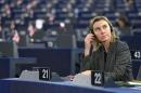 European Union High Representative for Foreign Affairs and Security Policy Mogherini attends a debate on the recognition of Palestine statehood at the European Parliament in Strasbourg