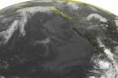 This NOAA satellite image taken Thursday, Sept. 4, 2014 at 02:00 AM EDT shows fairly quiet weather conditions throughout the west with high pressure in control. A storm system in the Northern Rockies is creating some showers and thunderstorms into the Northern Plains. Hurricane Norbert is off the coast of Mexico and is moving to the North at 8 MPH. The storm is going to stay just off shore the Western Mexico Coast and produce winds up to 80 MPH. (AP PHOTO/WEATHER UNDERGROUND)
