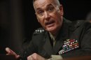 Marine Corps General Joseph Dunford is pictured at a Senate Armed Services Committee hearing in Washington