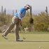 Bubba Watson reacts as his putt misses on the fourth green in the second round of play against Jim Furyk during the Match Play Championship golf tournament, Friday, Feb. 22, 2013, in Marana, Ariz. (AP Photo/Julie Jacobson)