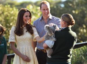 Catherine, the Duchess of Cambridge (L), and her husband …