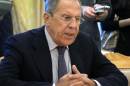 Russian Foreign Minister Sergei Lavrov speaks during a meeting in Moscow on September 4, 2014