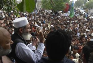 Siraj ul Haq [L), leader of Jamaat-e-Islami&#39; party,&nbsp;&hellip;