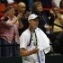 Fans cheer for Querrey of the U.S. against Troicki of Serbia in the Davis Cup quarter-finals tennis match in Boise, Idaho