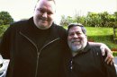 In this May 2012 photo released by Kim Dotcom, Apple cofounder Steve Wozniak, right, and Kim Dotcom, founder of file-sharing site Megaupload, stand together in Auckland, New Zealand. Wozniak said the U.S. piracy case against Dotcom is "hokey" and a threat to Internet innovation. Wozniak and Dotcom spoke out against the federal case in separate interviews on Wednesday, June 27, 2012. (AP Photo/Kim Dotcom)