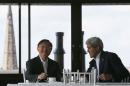 China's State Councillor Yang and U.S. Secretary of State Kerry talk over tea during a day of meetings in Boston