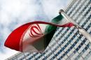 An Iranian flag flutters in front of the United Nations headquarters, during an IAEA board of governors meeting, in Vienna
