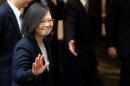 Taiwan President Tsai Ing-wen leaves a luncheon during a stop-over after her visit to Latin America in Burlingame