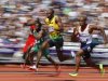 Usain Bolt of Jamaica runs on his way to winning his 100m heat round 1 during the London 2012 Olympic Games at the Olympic Stadium
