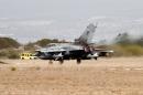 A Royal Air Force Tornado GR4 fighter jet takes off from the Akrotiri British RAF airbase near the Cypriot port city of Limassol on September 27, 2014