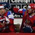 Russia's Ovechkin gets a pat on the head by Soin after judges validated his goal against Team USA during their 2013 IIHF Ice Hockey World Championship quarter-final match at the Hartwall Arena in Helsinki