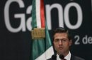 Mexico's President-elect Enrique Pena Nieto delivers a speech to the media at a hotel in Mexico City