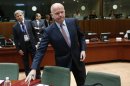 Britain's Foreign Secretary Hague arrives at an EU foreign ministers meeting in Brussels