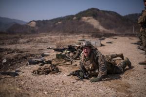 US soldiers take part in a live fire drill during an &hellip;