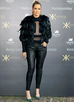 Khloe Kardashian Rocks Sexy Sheer Top, Leather Pants, Slicked-Back Hair: Picture