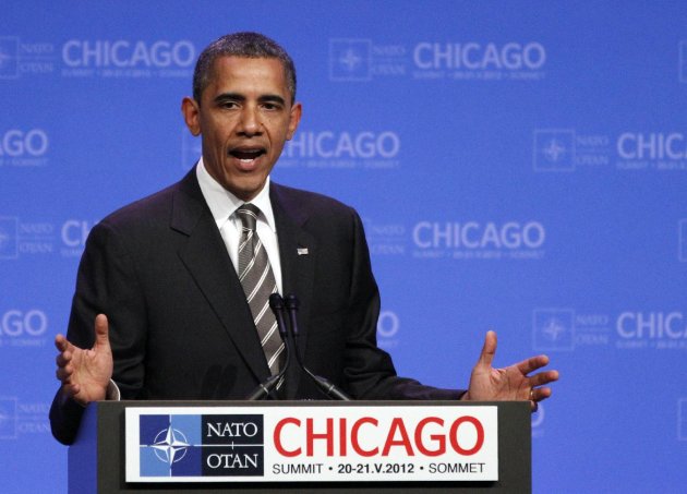 President Barack Obama at a news conference at the NATO Summit in Chicago. (AP)