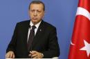 Turkish PM Erdogan attends a news conference in Ankara