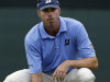 Matt Kuchar lines up a putt on the ninth hole during the second round of the Colonial golf tournament on Friday, May 24, 2013, in Fort Worth, Texas.  (AP Photo/LM Otero)