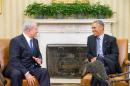 President Barack Obama meets with Israeli Prime Minister Benjamin Netanyahu in the Oval Office of the White House in Washington, Monday, Nov. 9, 2015. The president and prime minister sought to mend their fractured relationship during their meeting, the first time they have talked face to face in more than a year. (AP Photo/Andrew Harnik)