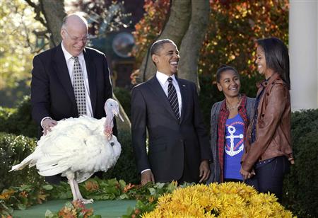 Obama carries on Thanksgiving tradition, pardons turkeys - Yahoo! News