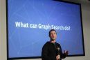 Facebook CEO Zuckerberg introduces a new feature called "Graph Search" during a media event at the Facebook lancia "graph search" per ricerche su contenuti condivisi