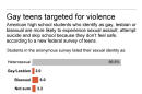 Graphic shows results of survey of gay, lesbian and bisexual teens; 2c x 5 inches; 96.3 mm x 127 mm;