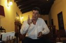 Paraguayan lawyer Alegre, candidate for presidency for ruling Liberal Party, gestures during interview with Reuters in Asuncion