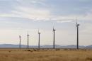 Wind turbines operate at a wind farm near Milford